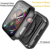 Misxi - Carcasa rígida para Apple Watch Series 5 y 4 (1.732 in, incluye protector de pantalla), color negro