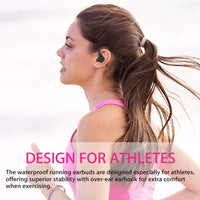 Auriculares deportivos con diseño ergonómico APEKX True inalámbricos Bluetooth 5.0 deportivos, IPX7 sonido estéreo impermeable, micrófono integrado, soporte de carga inalámbrica (negro)