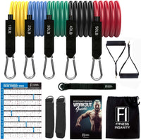 Juego de bandas de resistencia Fitness Insanity – 5 bandas de ejercicio – Accesorios portátiles de gimnasio en el hogar – apilables hasta 150 libras – perfecto constructor muscular para brazos, espalda, pierna, pecho, vientre, glúteos
