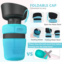 Lesotc Botella de agua para perros, botella de agua para perros, plegable, botella de agua para viaje para perros, dispensador de agua para perros, ligera y cómoda para viajar, sin BPA