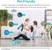 LEVOIT purificadores de aire para alergias en el hogar y pelo de mascotas, filtro HEPA auténtico H13 para dormitorio, sistema de filtración de 24 dB con fórmula ARC, elimina el 99,97 % de olores, humo, polvo, polen, Core P350, gris