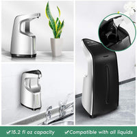 Dispensador de jabón OZMI, automático, sin tacto, dispensador de jabón de alta capacidad equipado con sensor de movimiento por infrarrojos, base impermeable, interruptores ajustables adecuados para baño, cocina, hotel, restaurantes