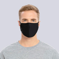 Pack of 3 Fashion Protective Face Covering With 6 Activated Carbon Filters Washable Reusable Breathable Comfortable Elastic Mouth Nose Health Anti-Dust Masque Màsc Bandanas for Adults Teens (Black)